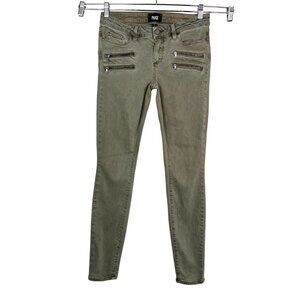 Paige Edgemont Ultra Skinny low rise jeans Sahara Green sz 28